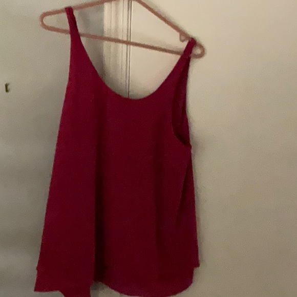 Fuchsia pink chiffon tank top with lining - Picture 2 of 2